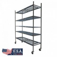 MB PORTABLE MORTUARY END-LOADING ROLLER-BAR RACK 5 TIER 5T-SLSR-SS