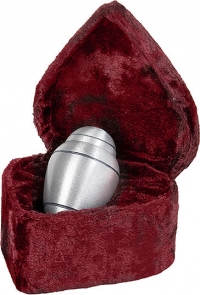 625/3 in Brushed-Alloy Urn Pewter Look keepsake heart velvBox