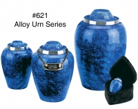 621/10in Alloy Urn Cobalt-Blue w/Blk Pouch